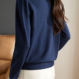 Casual Office Polo Collar Spliced Fake Two-Piece Knit Top - liwisi