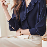Early Autumn Stylish Office Ruffled Shirt - liwisi