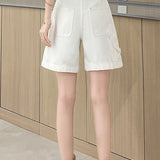 Casual High Waist Straight Five-Point Shorts