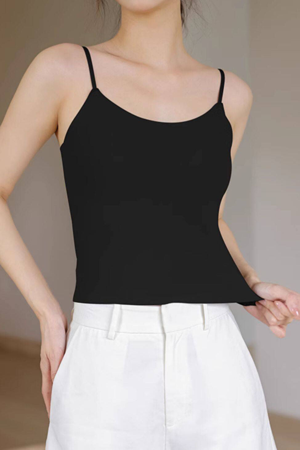 Casual Simple Cami Bra With Chest Pad - liwisi