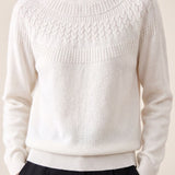Casual Vintage Circular Woven Texture Knit Top
