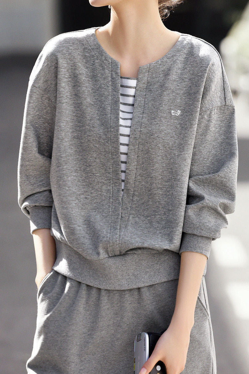 Casual Sporty Fake Two-Piece Striped Hoodie - liwisi