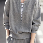 Casual Sporty Fake Two-Piece Striped Hoodie - liwisi