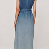 Casual Gradient Irregular Ruched Tie Waist Dress