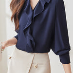 Early Autumn Stylish Office Ruffled Shirt - liwisi