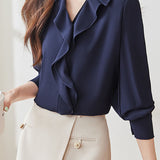 Early Autumn Stylish Office Ruffled Shirt - liwisi