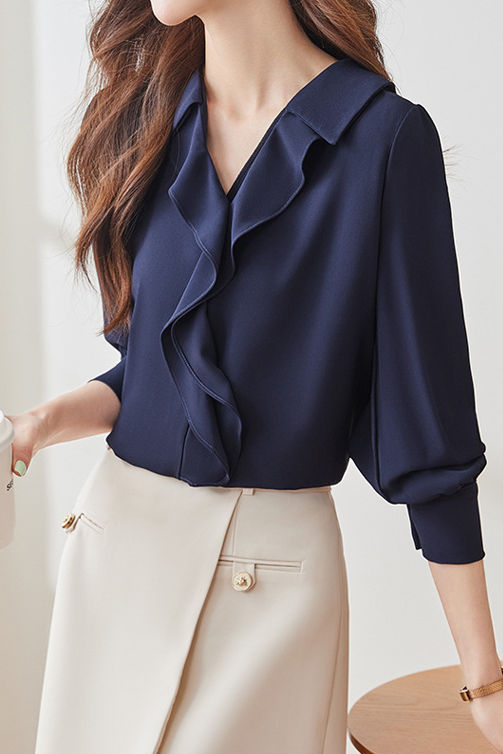 Early Autumn Stylish Office Ruffled Shirt - liwisi