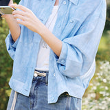 Casual Lapel Button‑Front Long‑Sleeve Shirt Jacket