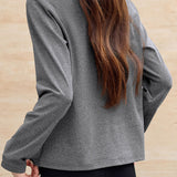Elegant Commuter Lapel Half-Placket Knit T-Shirt