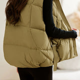 Minimalist Solid Color Down Vest Jacket