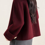 Casual Vintage Horn Button Strap Jacket