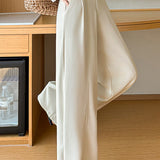 Casual Commuter Center Pleated High Waist Wide Leg Pants