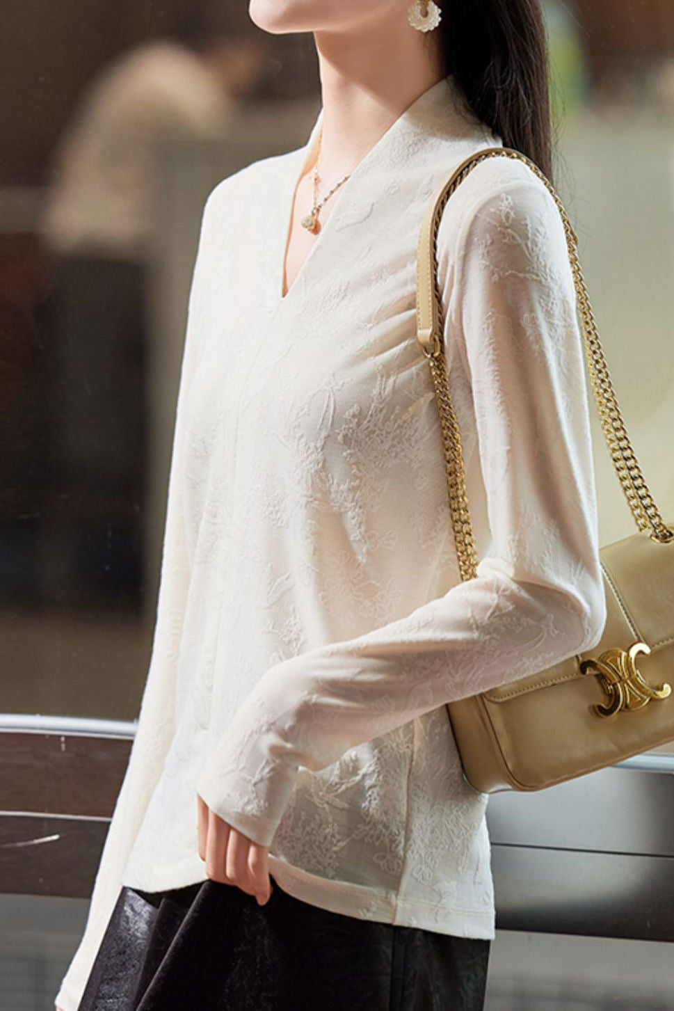 Fashionable Versatile Jacquard T-Shirt - liwisi