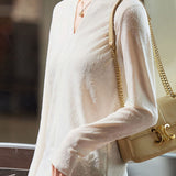 Fashionable Versatile Jacquard T-Shirt - liwisi
