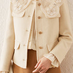 Elegant Round Neck Open-Front Short Double-Faced Wool Coat - liwisi