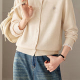 Exquisite Commuter Ruffled Lace Long Sleeve Knit Cardigan