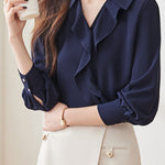 Early Autumn Stylish Office Ruffled Shirt - liwisi
