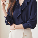 Early Autumn Stylish Office Ruffled Shirt - liwisi