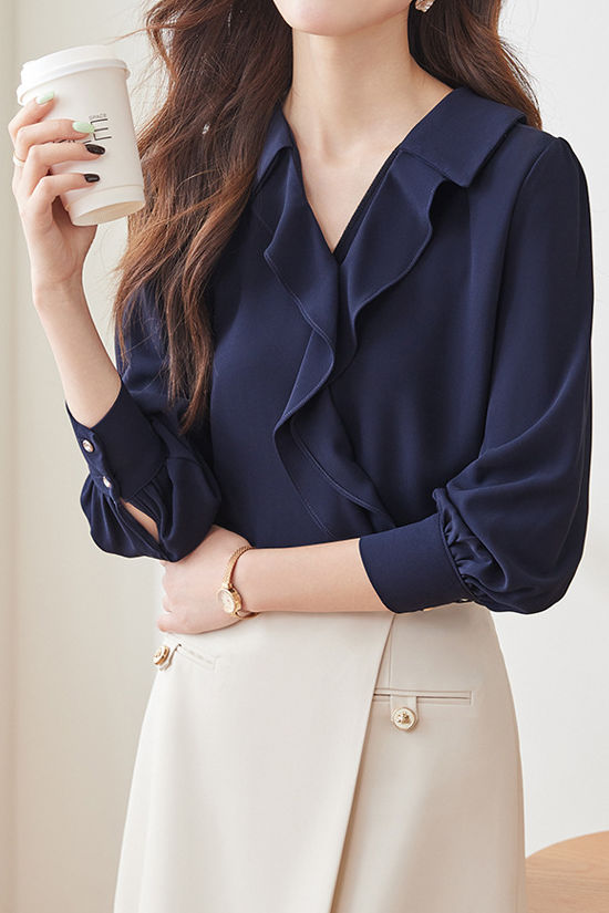 Early Autumn Stylish Office Ruffled Shirt - liwisi