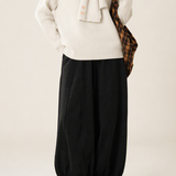 Casual Solid‑Color Knit Top With Attached Scarf Collar And Raglan Sleeves