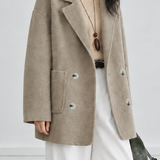 Elegant Suit Collar Double-Faced Cashmere Coat