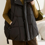 Minimalist Solid Color Down Vest Jacket