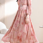 Early Autumn Exquisite Floral Long-Sleeve Dress - liwisi