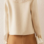 Elegant Round Neck Open-Front Short Double-Faced Wool Coat - liwisi