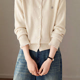 Exquisite Commuter Ruffled Lace Long Sleeve Knit Cardigan