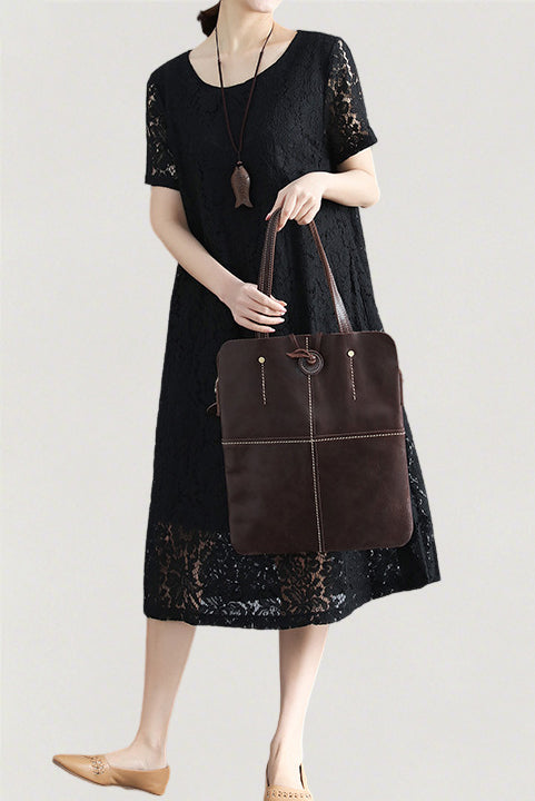 Versatile Loose-Fit Lace Dress - liwisi