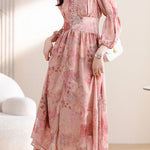 Early Autumn Exquisite Floral Long-Sleeve Dress - liwisi