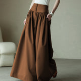 High-Waist Maxi Gathered Skants - 2 Colors Included