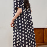French Polka Dot V-Neck Dress - liwisi