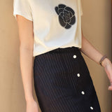 Printed versatile short sleeve T-shirt - liwisi