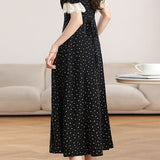 French Elegant Floral Dress With Ruffled Collar