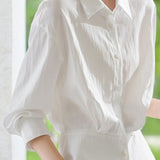 Early Autumn French-Temperament Fitted-Waist Long-Sleeve Shirt - liwisi