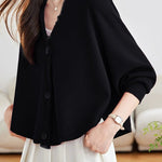 Casual Batwing Sleeve Fringed Knit Cardigan - liwisi