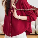 Casual Batwing Sleeve Fringed Knit Cardigan - liwisi
