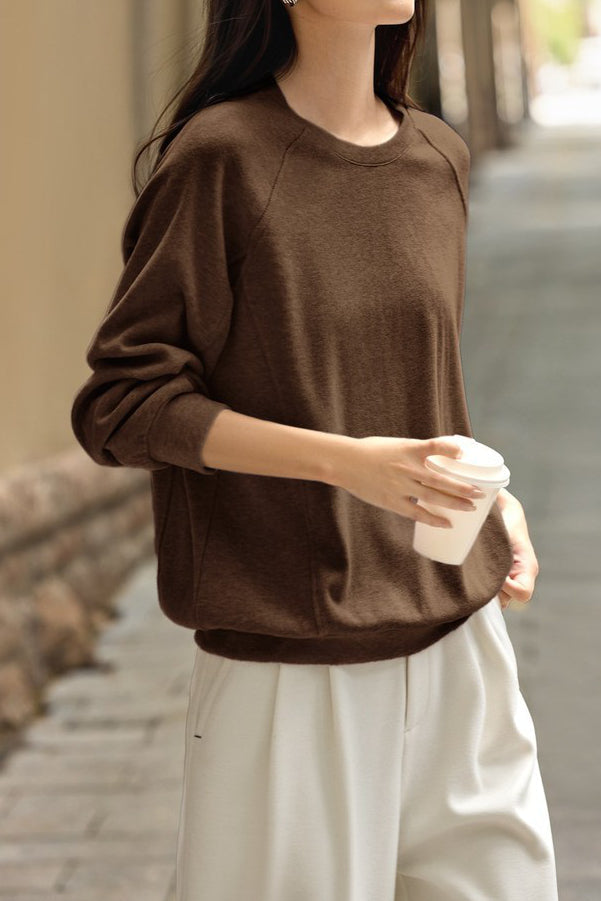 Versatile Casual Round Neck Sweatshirt - liwisi