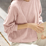 Versatile Casual Round Neck Sweatshirt - liwisi