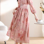 Early Autumn Exquisite Floral Long-Sleeve Dress - liwisi