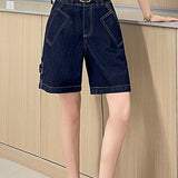 Casual High Waist Straight Five-Point Shorts