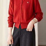 Exquisite Commuter Ruffled Lace Long Sleeve Knit Cardigan