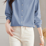 Exquisite Commuter Small Lapel Long‑Sleeve Embroidered Blouse