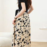 Elegant Spliced Printed Dress - liwisi