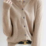 Round Neck Wool Knit Cardigan - 12 Colors Available - liwisi