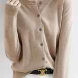 Round Neck Wool Knit Cardigan - 12 Colors Available - liwisi
