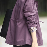Casual Commuter Lapel Double-Breasted Long-Sleeve Trench Coat