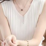 Versatile V-neck knit camisole - liwisi