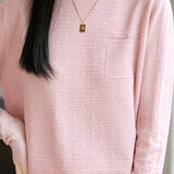 Casual Knit Top With Beads, Rhinestones, Horizontal Arrow Shadow Jacquard